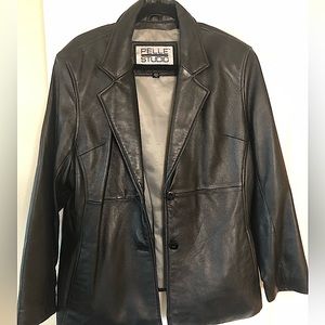 Wilson’s Leather Vintage Black Leather Jacket Blazer XL